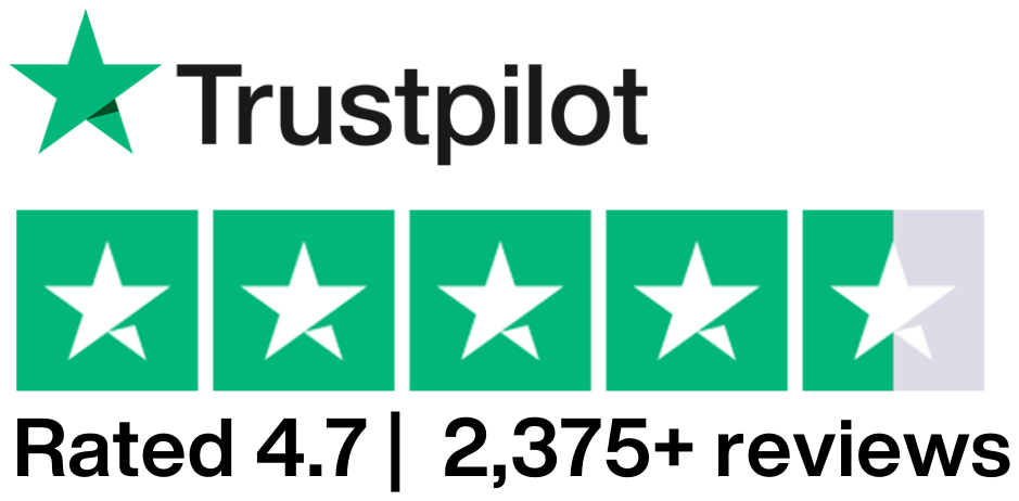 Trustpilot — Rated 4.7 | 2,375+ reviews